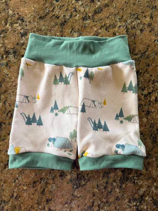 Camping Dinosaur 12m-3t Shortie shorts (longer length)