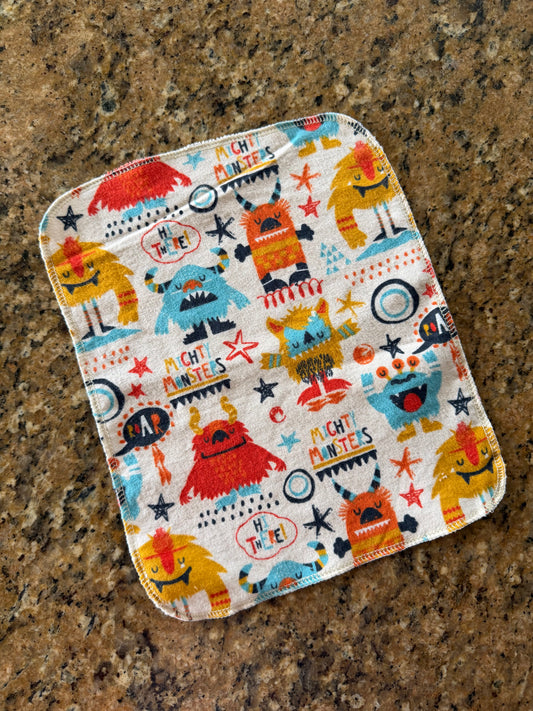 Mighty Monsters 1ply flannel reusable paper towel