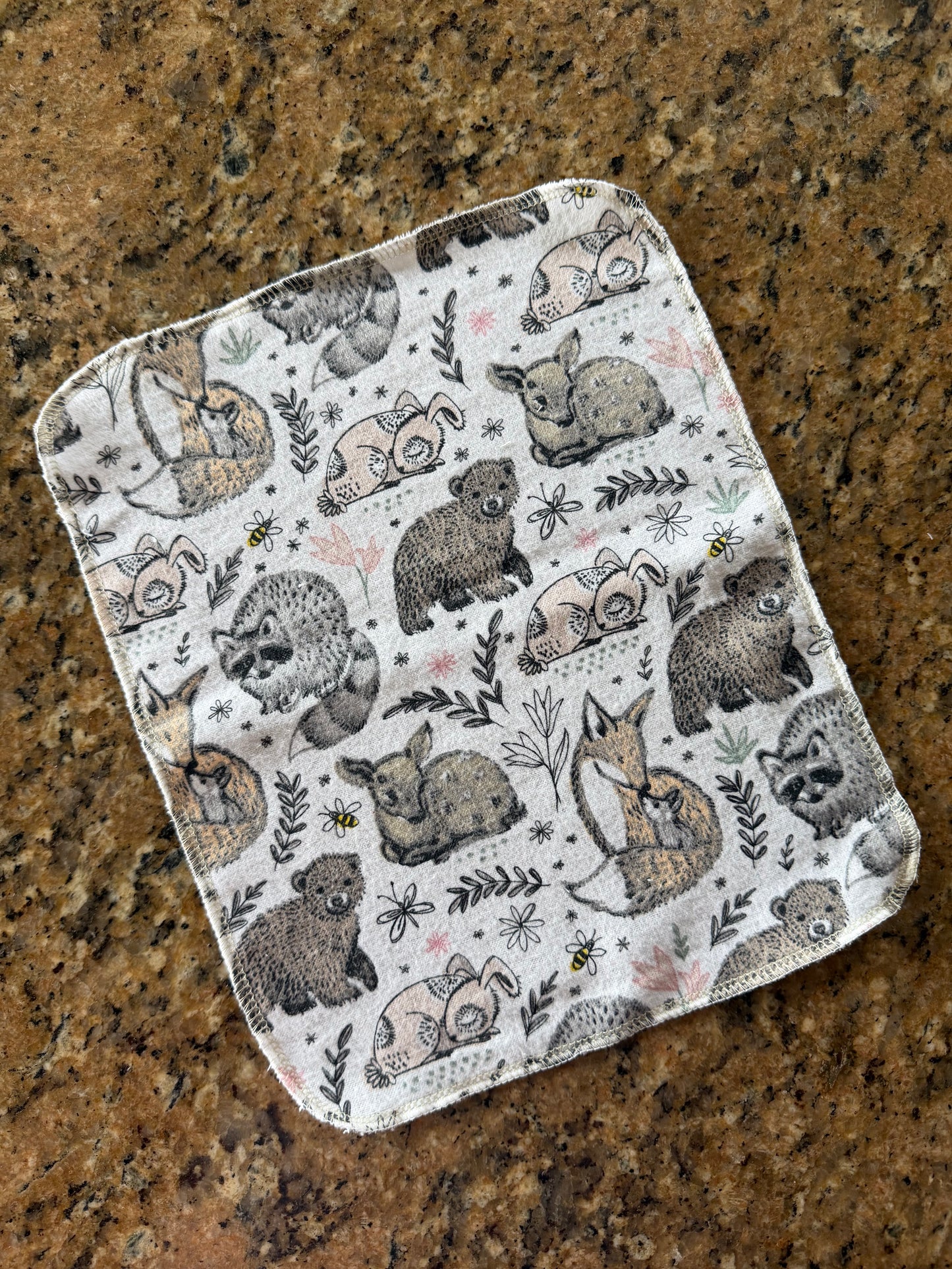 Woodland Babies 1ply flannel reusable paper towel