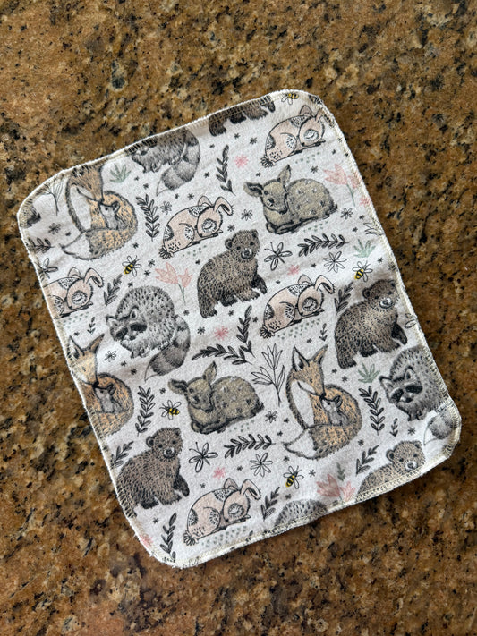 Woodland Babies 1ply flannel reusable paper towel