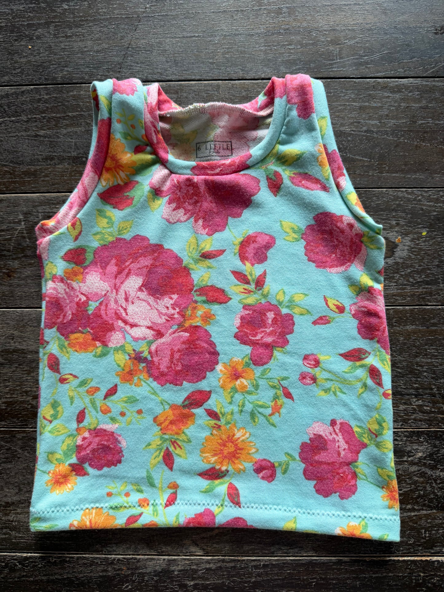 Bright Flowers on Pink 3t Tanktop