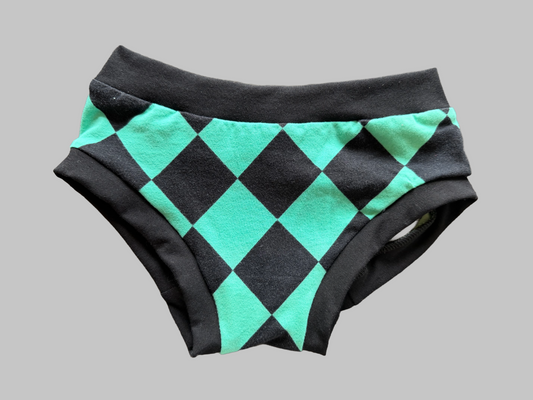 Black & Mint Diamonds  kids size 7 underwear