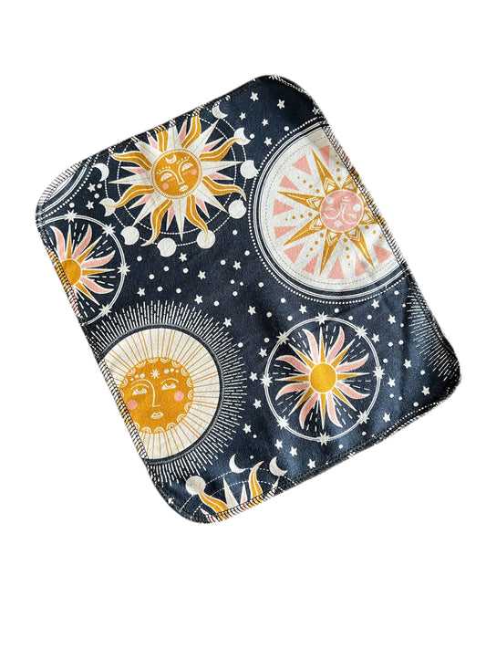 Celestial Suns 1ply flannel reusable paper towel