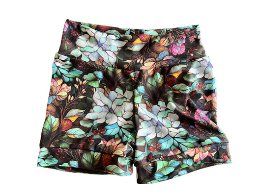 Stained Glass Water Lilies 3-6yr  Shortie shorts (shorter length)