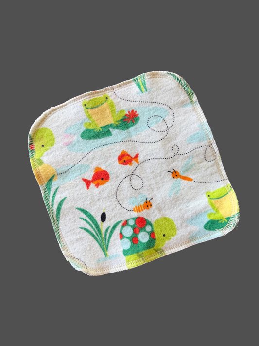 Pond Friends  2ply flannel cloth wipes