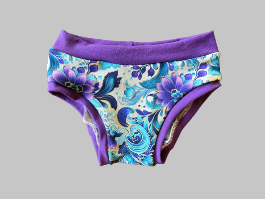 Purple Aqua Floral 4t kids Underwear