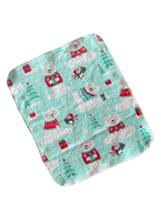 Polar Bears 1ply flannel reusable paper towel