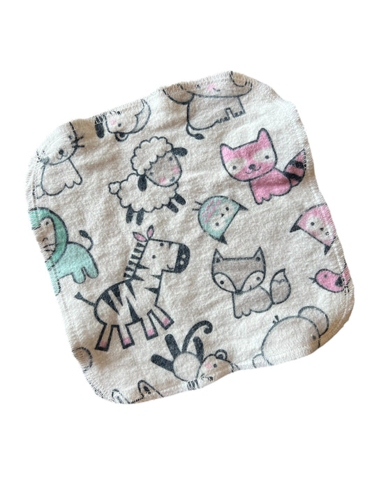 Cute Animals 2ply flannel cloth wipes