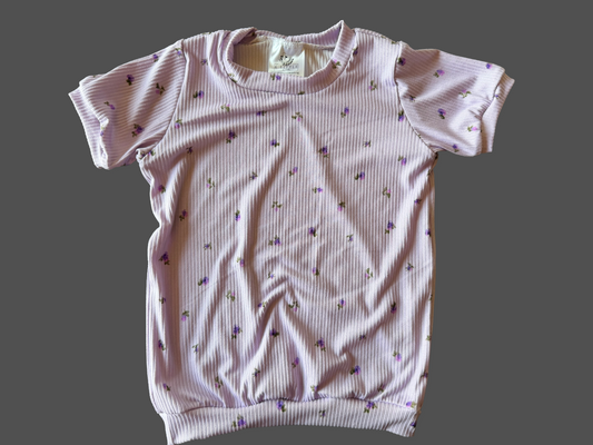 Little Purple Flowers Shirt  3/4t