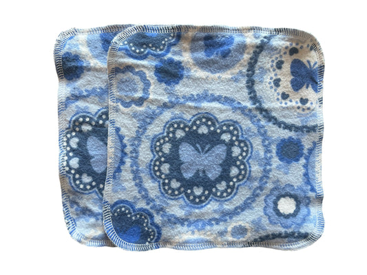 Set of Butterflies 8x8  2ply flannel cloth wipes