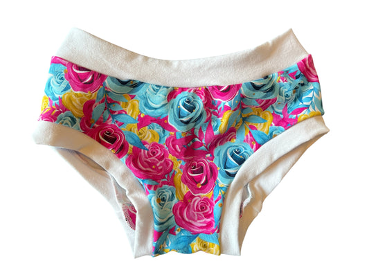 Blue & Pink Roses  kids size 10 underwear