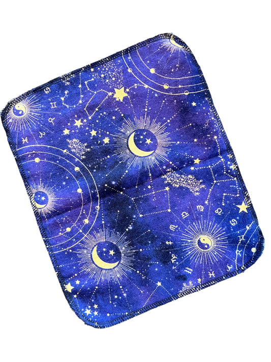 Celestial Constellation on Purple 1ply flannel reusable paper towel