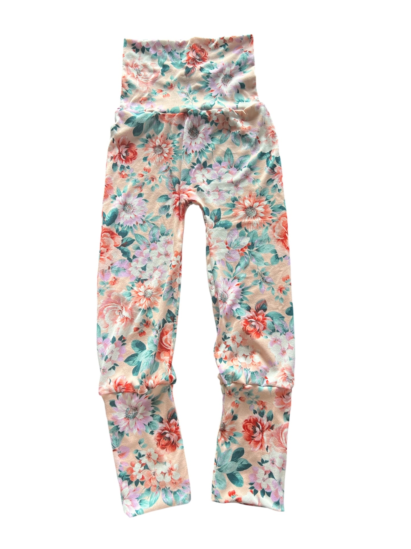 Peach Floral 2-6yr Monsterloones Maxaloones grow with me pants