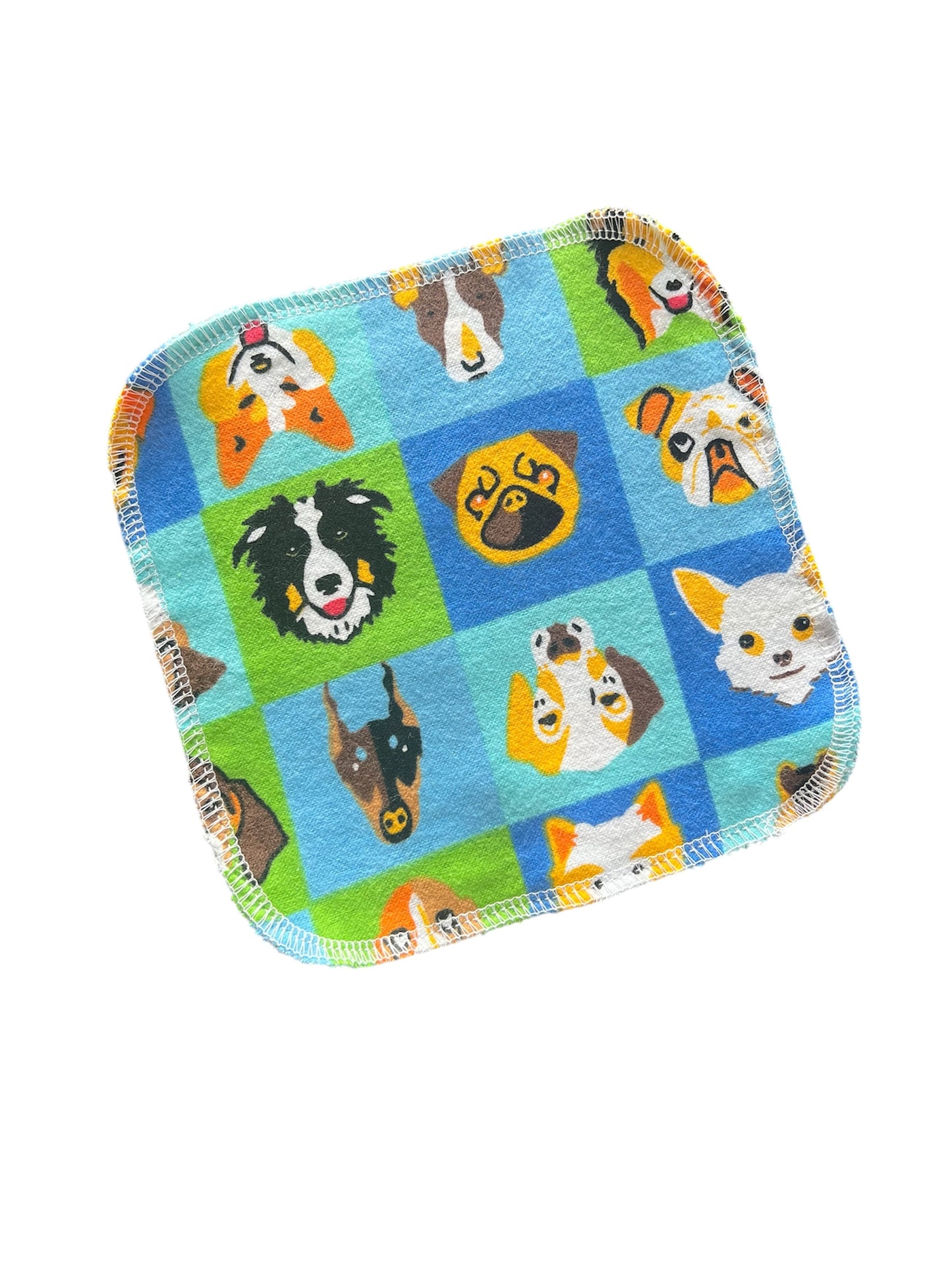Dog Faces 2ply flannel cloth wipes