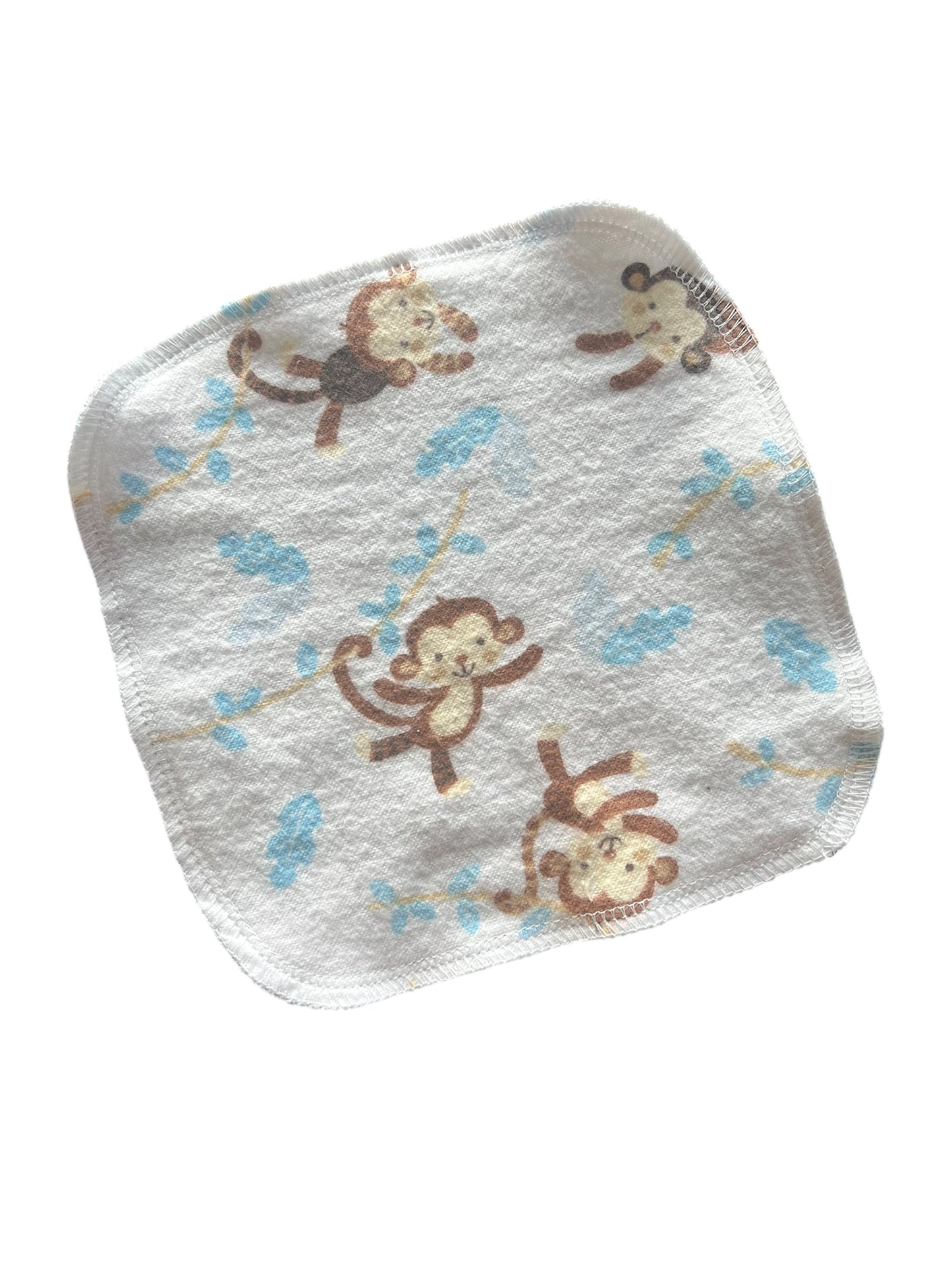 Cute Monkeys 2ply flannel cloth wipes