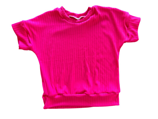 Solid Hot Pink Grow with me 12m-3t Dolman shirt