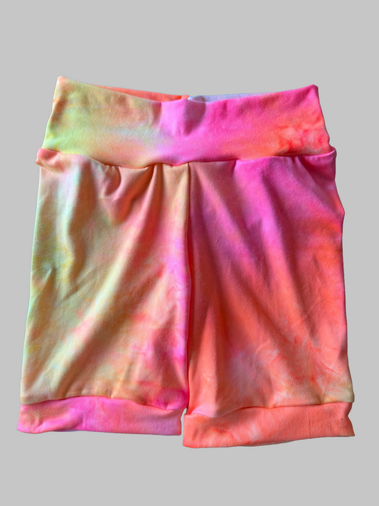 Orange  Sherbet Tie Dye  3-6yr  Shortie shorts (longer length)