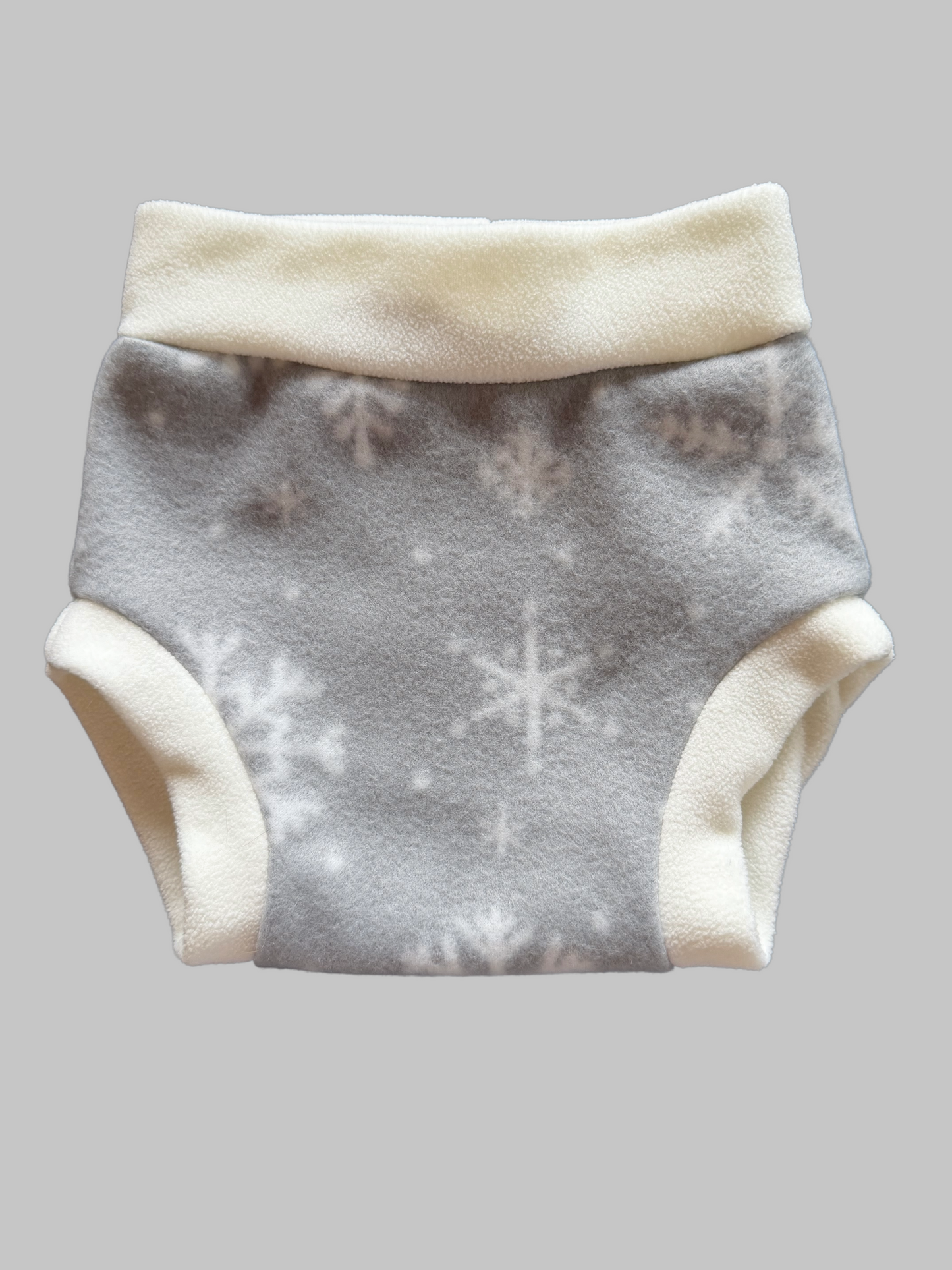 Snowflakes Large Fleece Diaper Cover