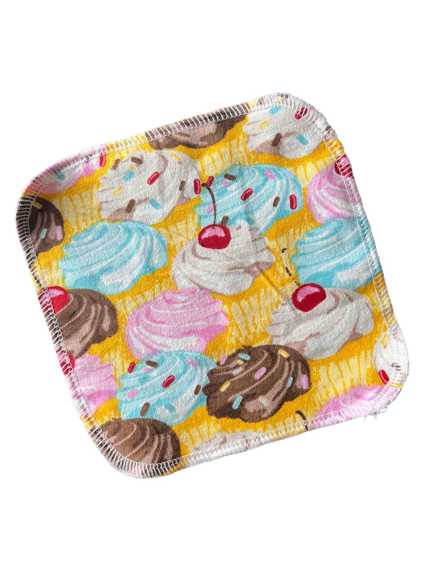 Cupcakes 2ply flannel cloth wipes