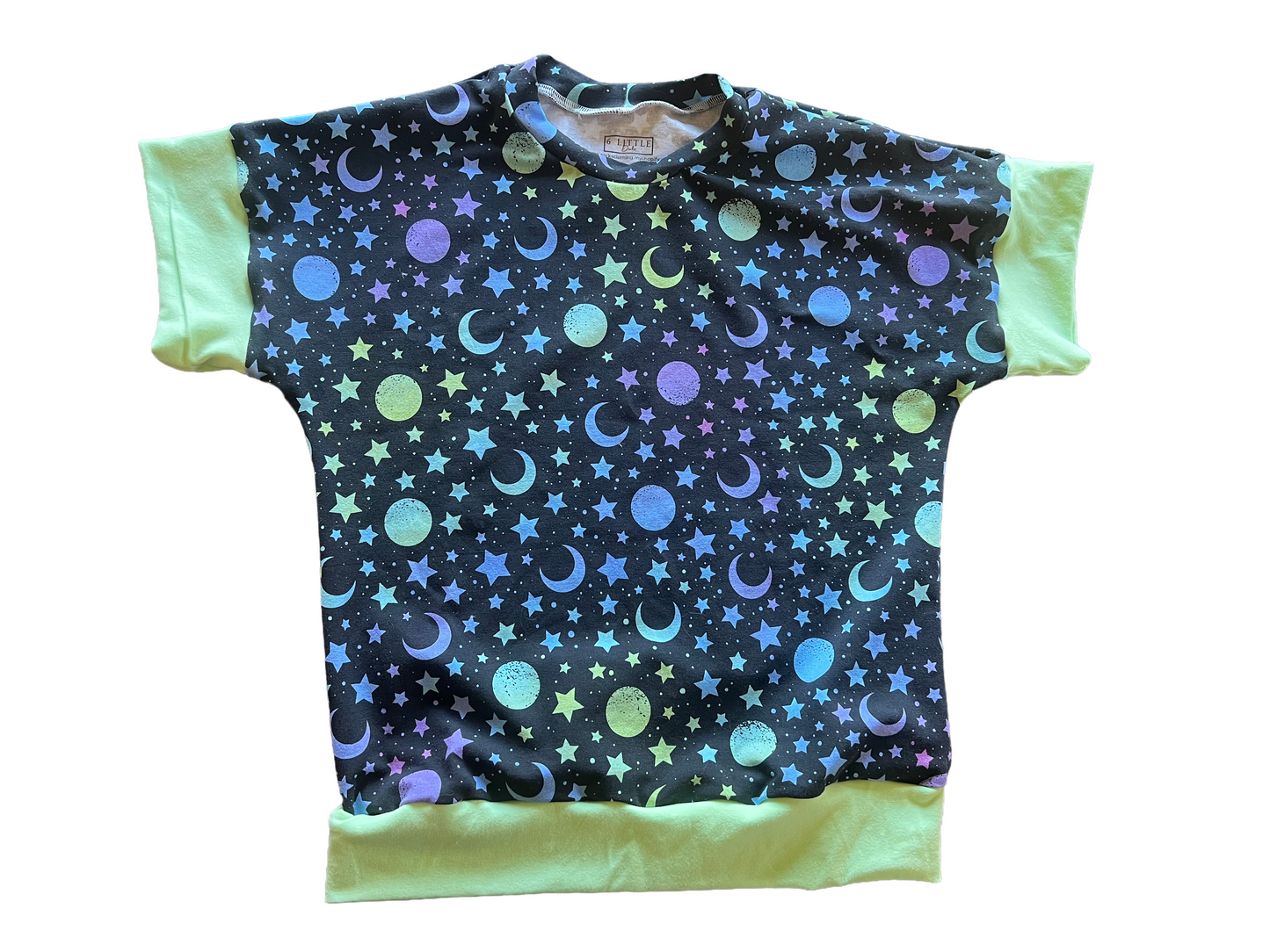 Moon & Stars Grow with me 6-9yr Dolman shirt