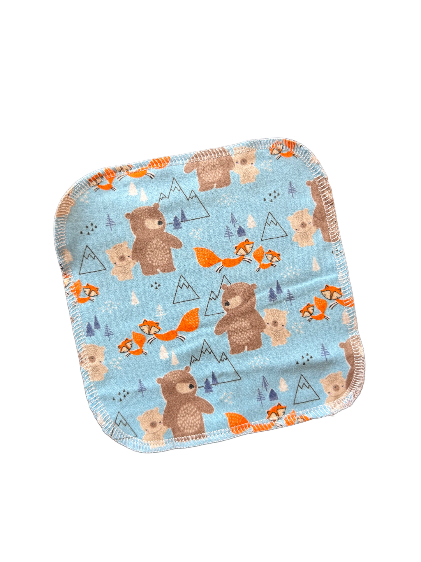 Bears & Foxes 2ply flannel cloth wipes