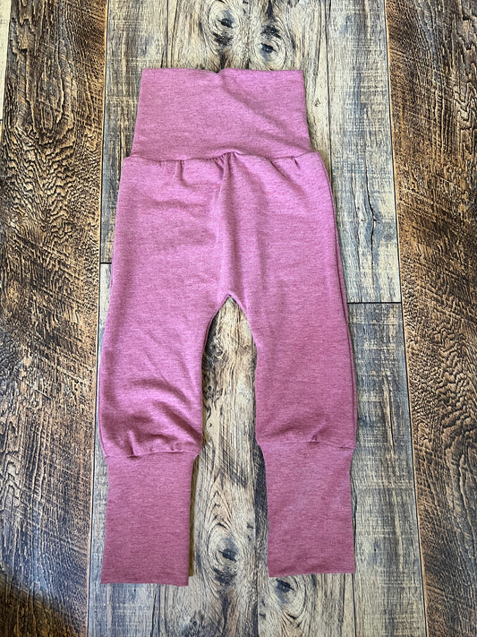 Solid heather burgandy 3-12m Miniloones grow with me pants