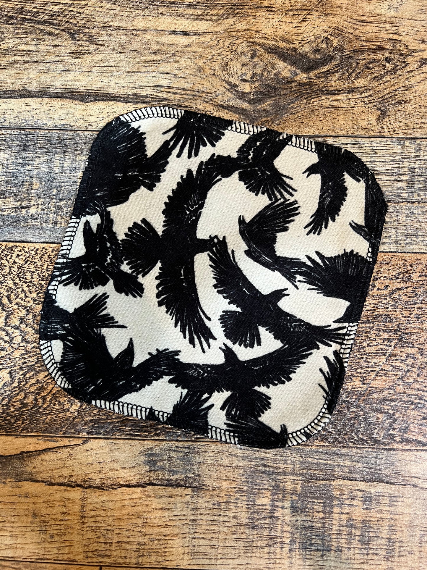 Raven Crow 1ply flannel cloth wipes
