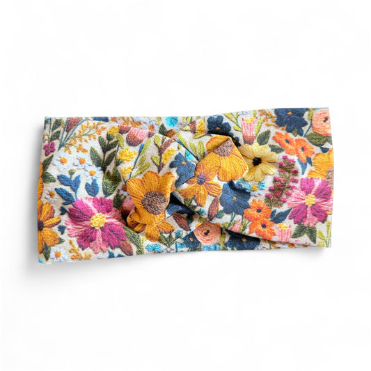 “Embroidery” Floral Adult Headband