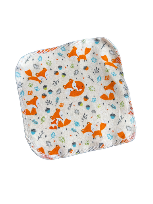Fall Foxes 2ply flannel cloth wipes