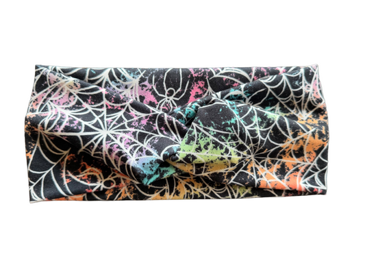 Colorful Spiderwebs Adult Headband