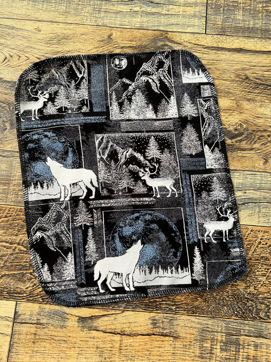Nighttime wilderness 1ply flannel reusable paper towels