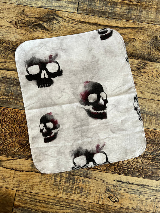 Faded Skulls Halloween 1ply flannel reuseable paper towels