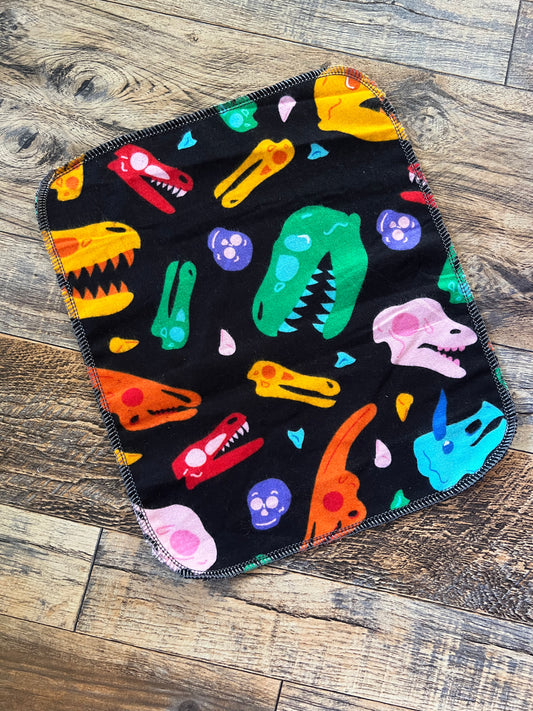 Dinosaur Skulls 1ply flannel reusable paper towels