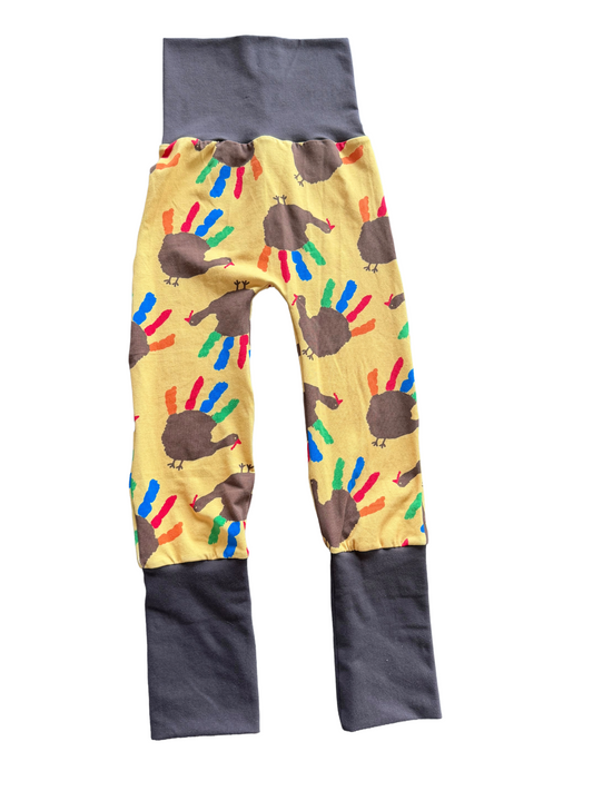 Thanksgiving Turkey Handprint 2-6yr Monsterloones Maxaloones grow with me pants
