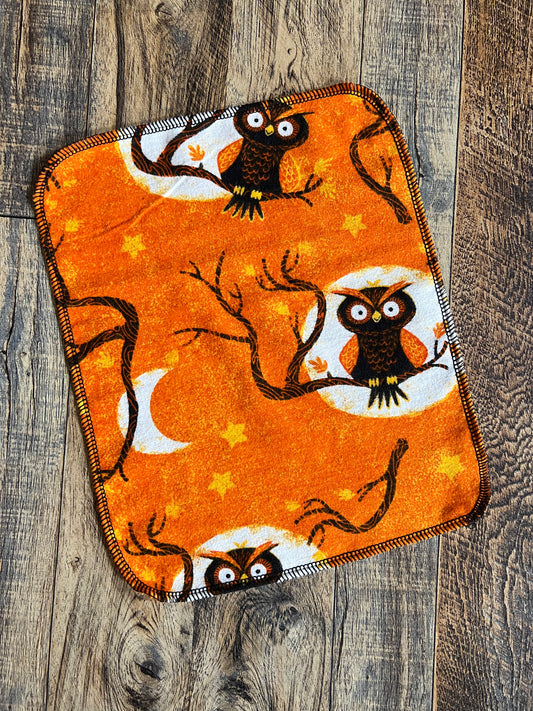 Fall Owls 1ply flannel reusable paper towels