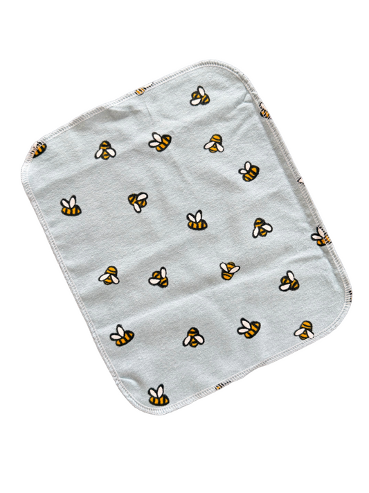 BumbleBees on Denim 1ply flannel paperless towels