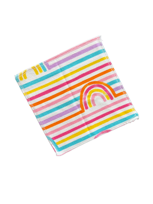 Rainbow Stripes 2ply flannel cloth wipes