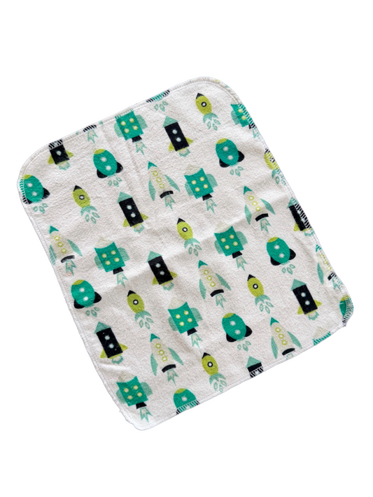 Rocketships 1ply flannel paperless towels