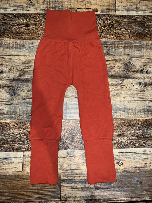 Solid  Rust Orange 6m-3t Maxaloones grow with me pants