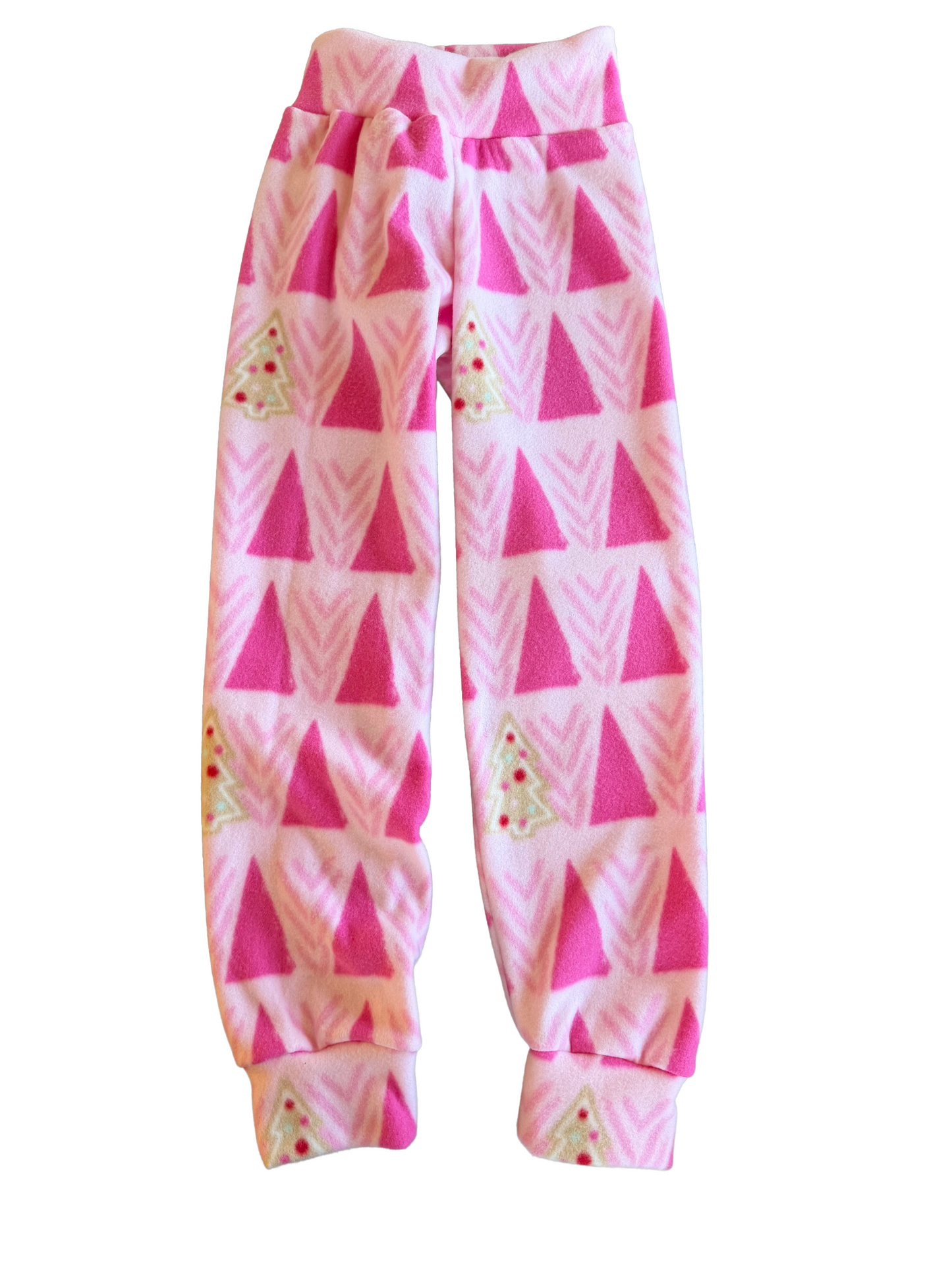 Pink Christmas 7/8 Fleece Joggers