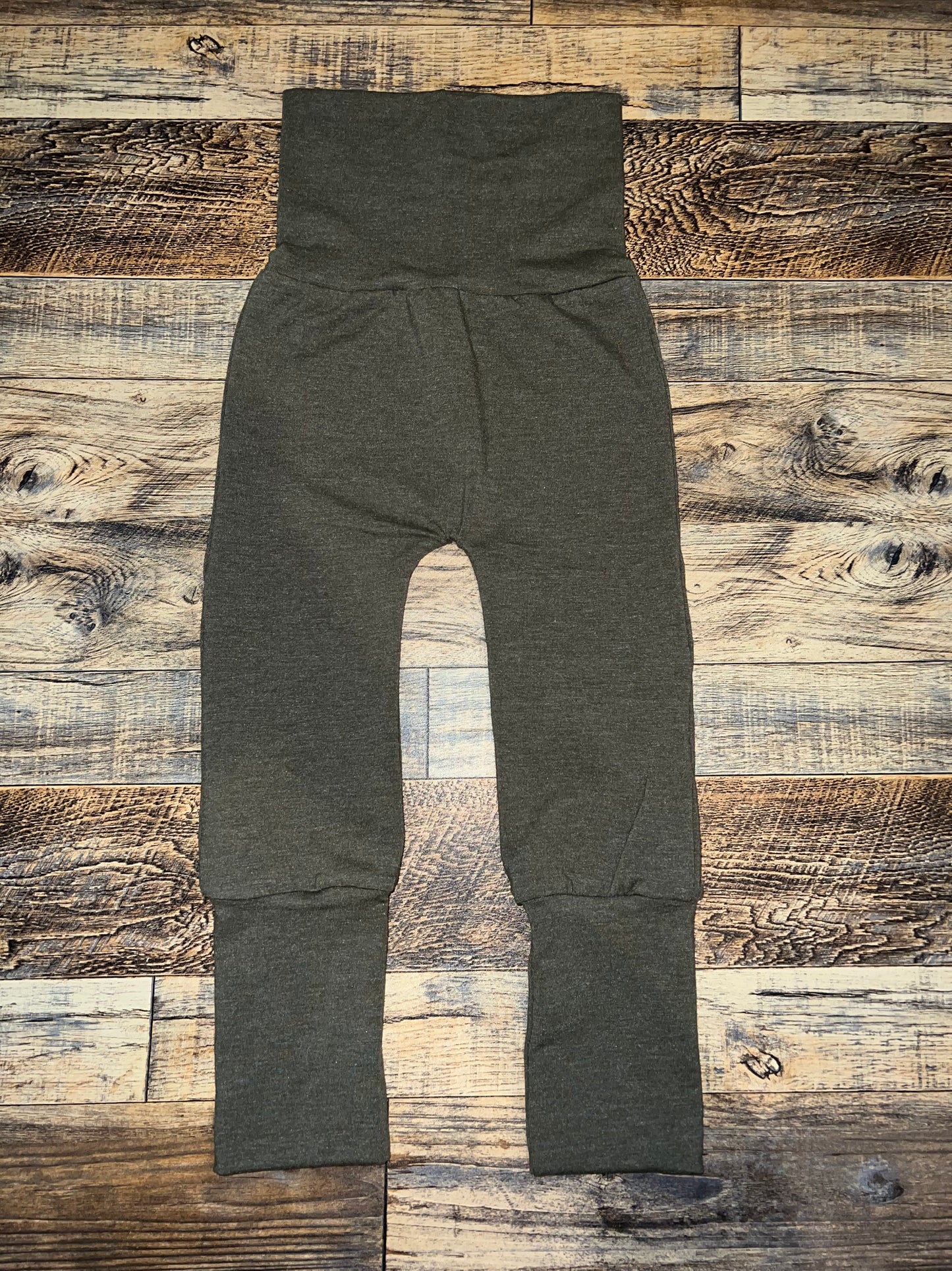 Solid Heathered Olive Green 6m-3t Maxaloones grow with me pants