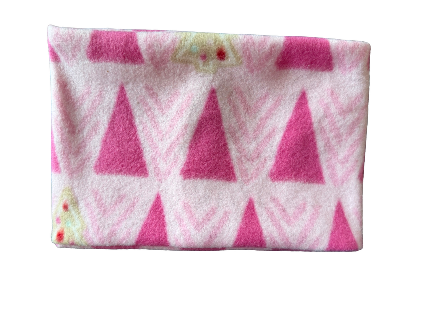 Child 4-10yr Fleece Neckwarmer Pink Christmas