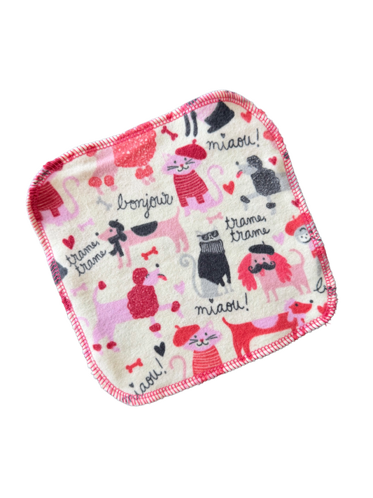 Paris Pets Dogs & Cats  2ply flannel cloth wipes