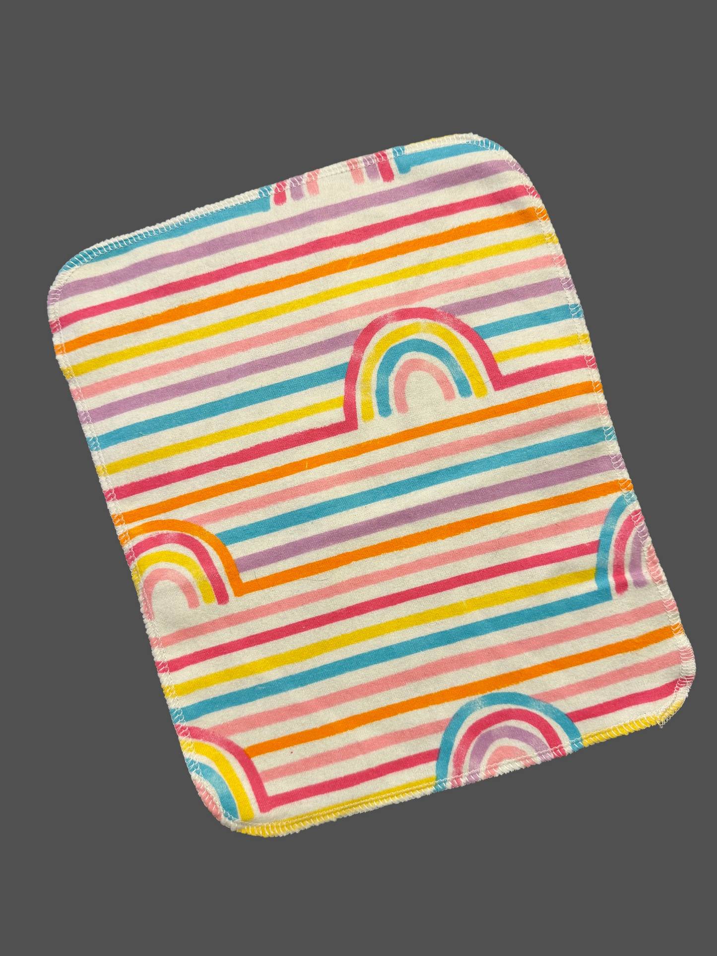 Rainbow Stripes 1ply flannel paperless towels