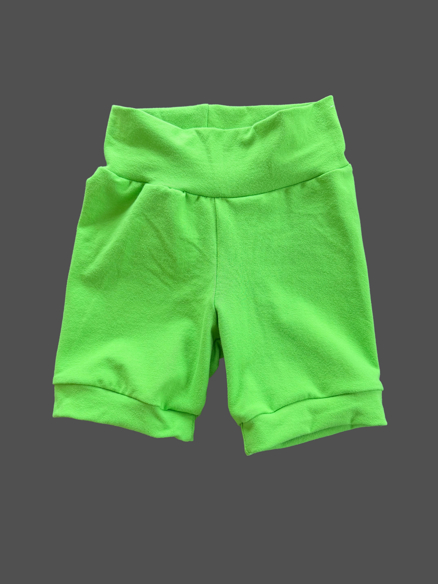 Solid Lime Green 3-6yr Shortie shorts (longer length)