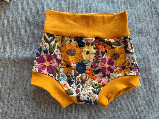“Embroidered “ wildflowers 12-18m bummies