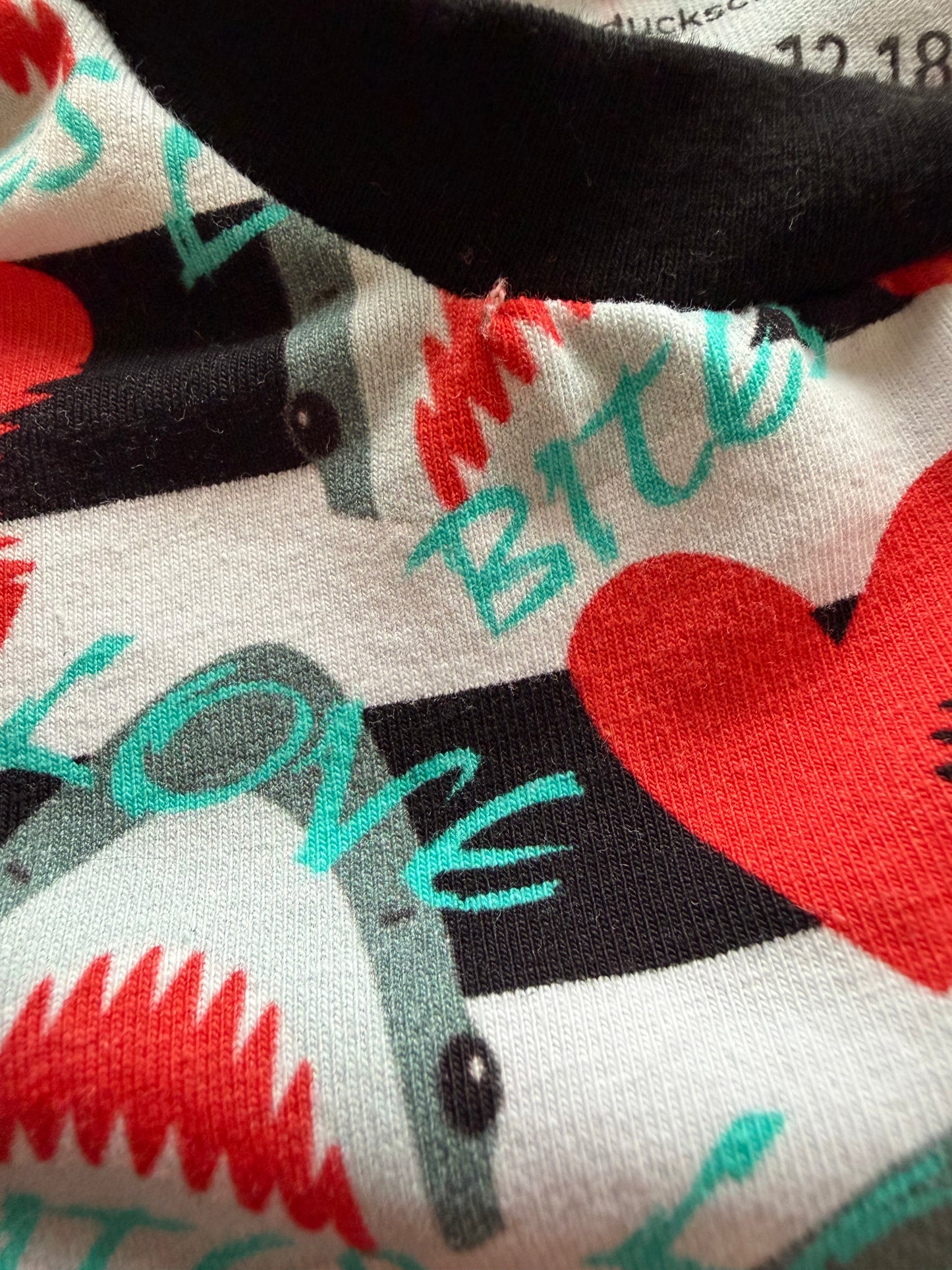 Love Bites Shark 12-18m Tshirt & Bummies Outfit ( flawed)