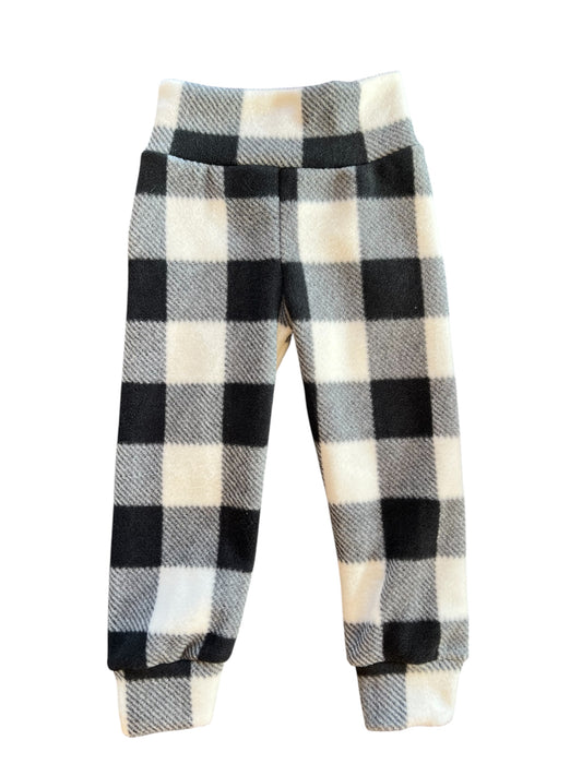 Black & White Check  2/3t Fleece Joggers