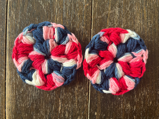 Set of Crochet cotton face Scrubbies Nautical