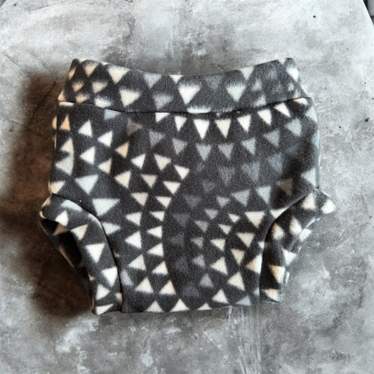XL Black & White Triangles Fleece Diaper Cover